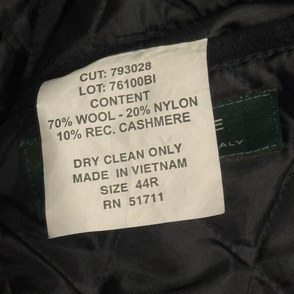 LAUREN RALPH LAUREN Mens Cashmere Blend Black Coat Jacket 44 - Picture 13 of 13